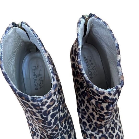 CHIARA FERRAGNI 130MM LEOPARD PRINTED ANKLE BOOTS 10 - Picture 6 of 9